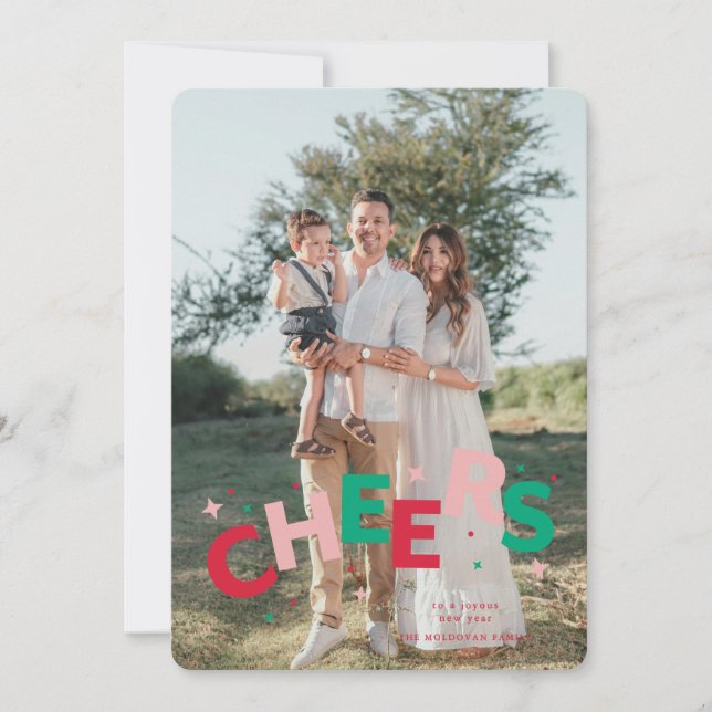 Colourful Jumping Letters Christmas Card (Front)