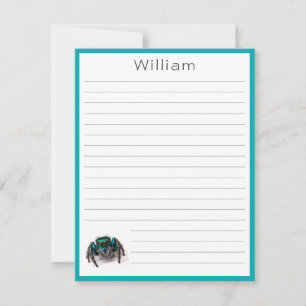 Colourful Jumping Spider Flat Kids Lined Card