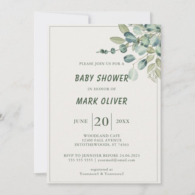 Colourful Jungle Adventure Baby Shower Invitation (Front)
