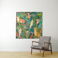 Colourful jungle and cute Cheetah l Greenery