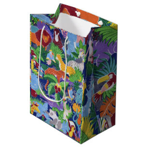 Colourful Jungle Animals Medium Gift Bag