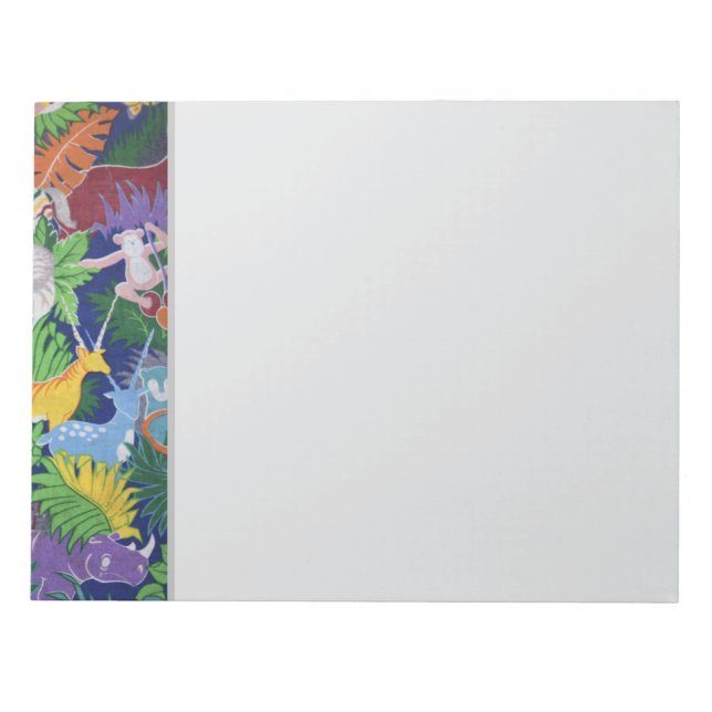 Colourful Jungle Animals Notepad (Front)