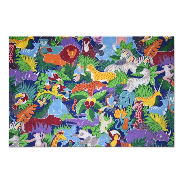 Colourful Jungle Animals Photo Print (Front)