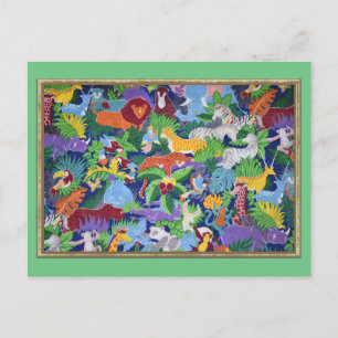 Colourful Jungle Animals Postcard