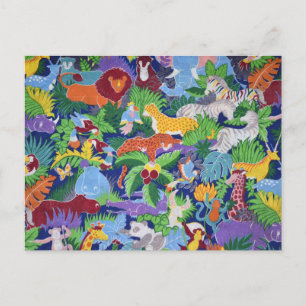 Colourful Jungle Animals Postcard