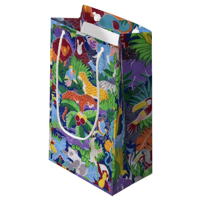 Colourful Jungle Animals Small Gift Bag (Front Angled)