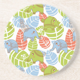 Colourful Jungle Elephants Coaster