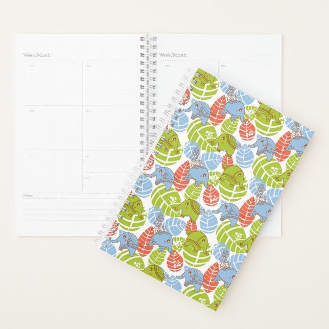 Colourful Jungle Elephants Planner (Display)