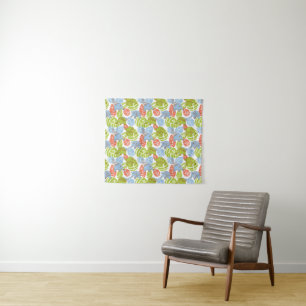 Colourful Jungle Elephants Tapestry