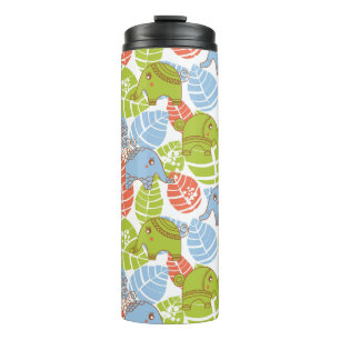 Colourful Jungle Elephants Thermal Tumbler