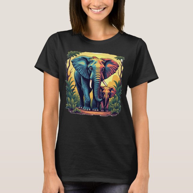 Colourful Jungle Elephants Women's T-Shirt (Front)