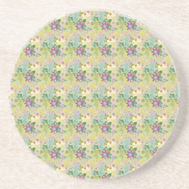 Colourful Jungle Flowers Coaster (Front)