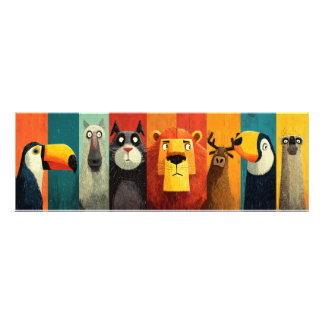 Colourful Jungle Friends Animal Poster
