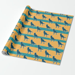 Colourful jurassic dino angry T-rex for boys Wrapping Paper