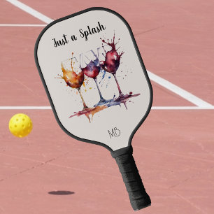 Colourful Just a Splash of Wine Watercolor Pickleball Paddle