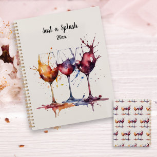 Colourful Just a Splash of Wine Watercolor Planner