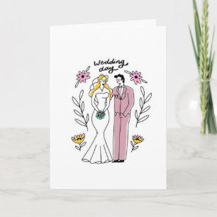 Colourful "Just Married" Wedding Greeting Card