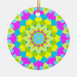 Colourful Kaleidoscope 012 Ceramic Tree Decoration