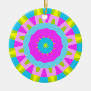 Colourful Kaleidoscope 014 Ceramic Tree Decoration