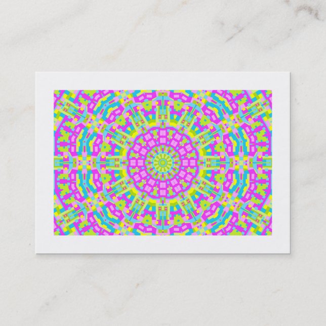 Colourful Kaleidoscope 01 (bordered) Business Card (Front)