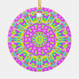 Colourful Kaleidoscope 01 Ceramic Tree Decoration
