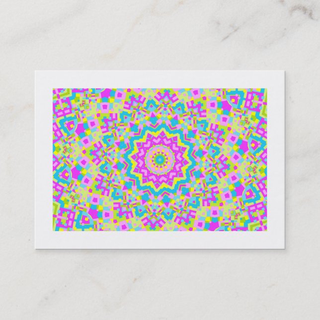 Colourful Kaleidoscope 04 (bordered) Business Card (Front)