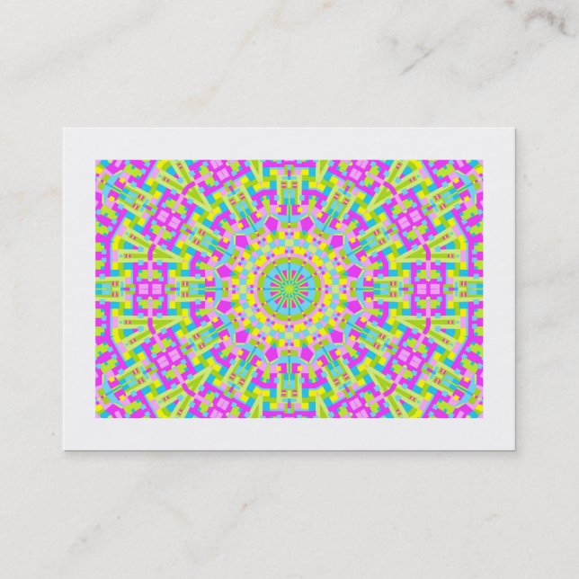 Colourful Kaleidoscope 05 (bordered) Business Card (Front)