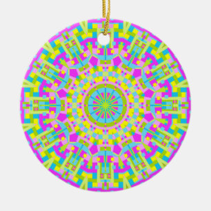 Colourful Kaleidoscope 05 Ceramic Tree Decoration