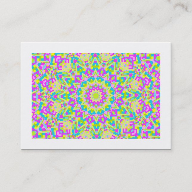 Colourful Kaleidoscope 07 (bordered) Business Card (Front)