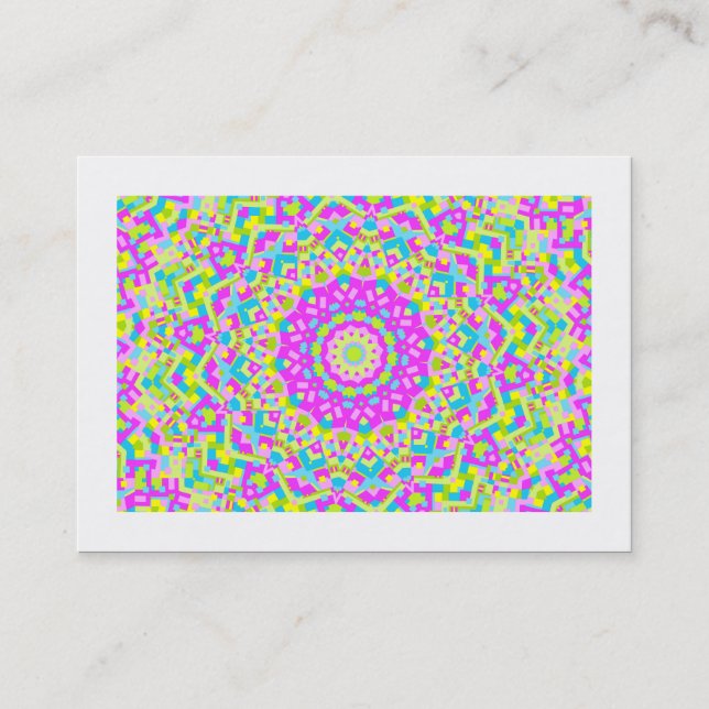 Colourful Kaleidoscope 08 (bordered) Business Card (Front)