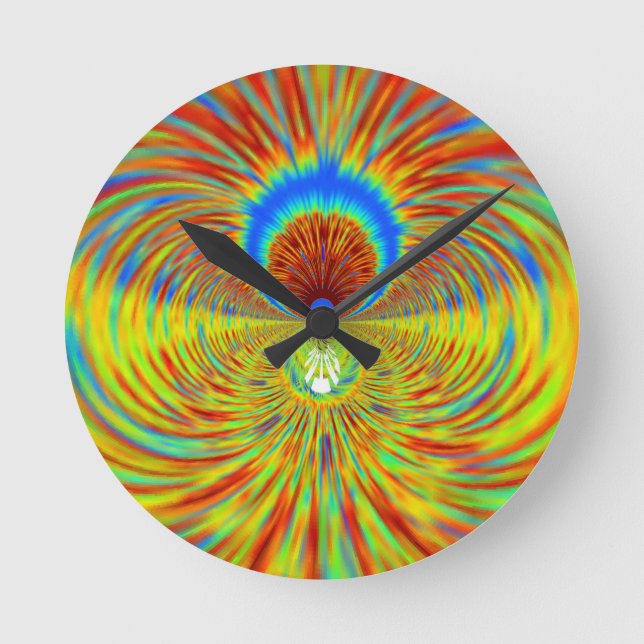 Colourful Kaleidoscope Art Print Round Clock (Front)