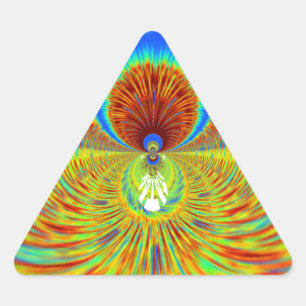 Colourful Kaleidoscope Art Print Triangle Sticker
