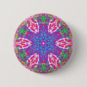Colourful Kaleidoscope Pattern: 6 Cm Round Badge