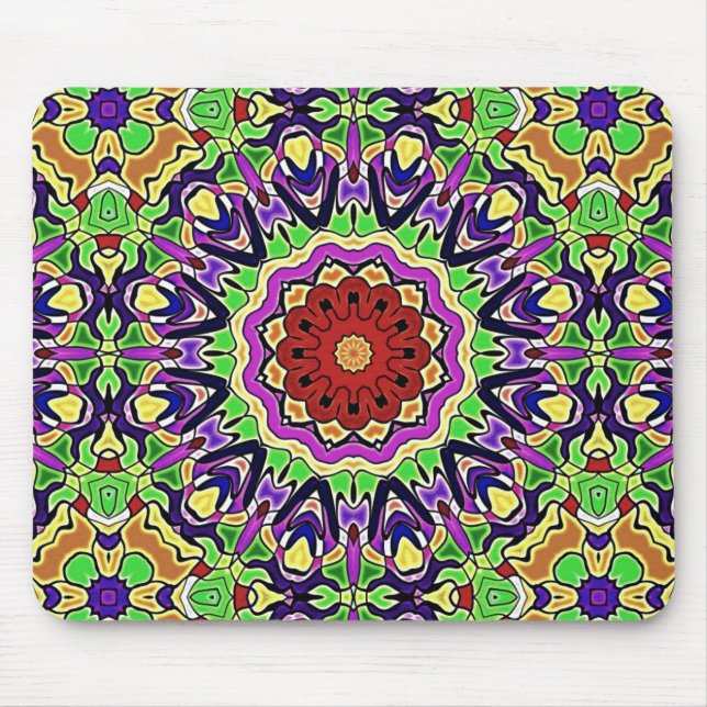 Colourful Kaleidoscope Pattern Mouse Pad (Front)