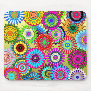 Colourful kaleidoscope pattern mouse pad