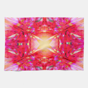 Colourful kaleidoscope pattern tea towel
