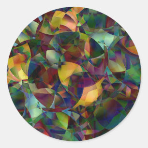 Colourful, Kaleidoscopic Abstract Art Classic Round Sticker