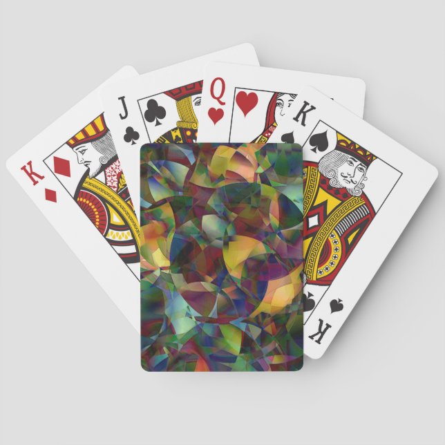 Colourful, Kaleidoscopic Abstract Art Playing Cards (Back)