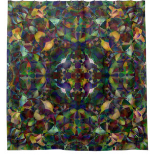 Colourful, Kaleidoscopic Abstract Art Shower Curtain