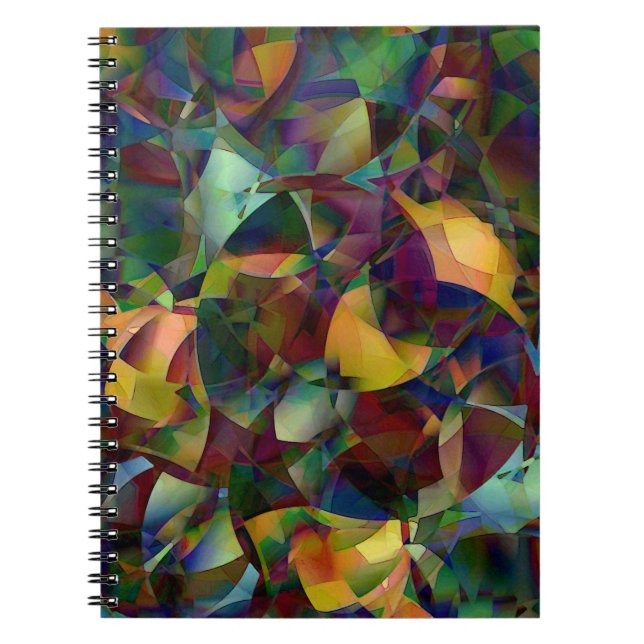 Colourful, Kaleidoscopic Abstract Art Spiral Notebook (Front)