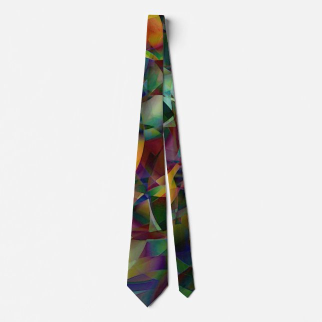 Colourful, Kaleidoscopic Abstract Art Tie (Front)