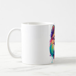 Colourful Kawaii Pomeranian Hipster Coffee Mug