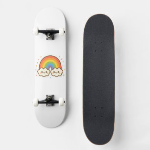 Colourful Kawaii Rainbow Pride Skateboard