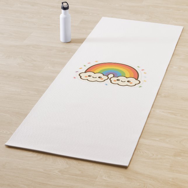 Colourful Kawaii Rainbow Pride Yoga Mat (In Situ)