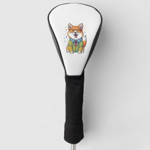 Colourful Kawaii Shiba Inu Hipster 1 Golf Head Cover