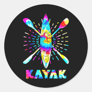 Colourful Kayak Kayaking Paddling Vacation for Classic Round Sticker