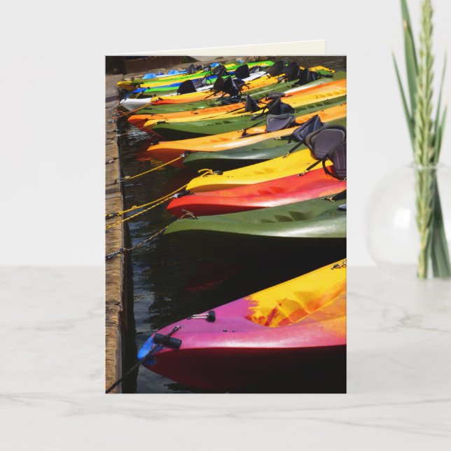 Colourful Kayaks, Blank Inside Card (Front)