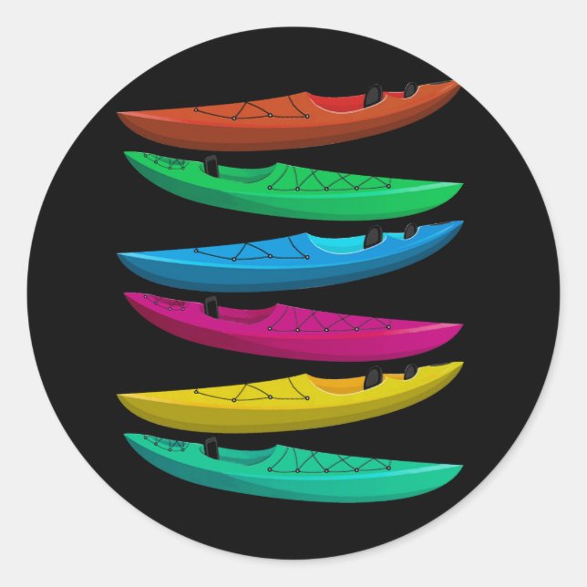 Colourful Kayaks For Outdoor Adventure kayaking bo Classic Round Sticker (Front)
