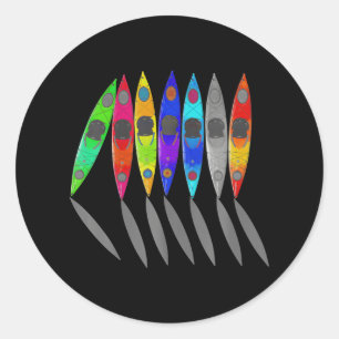 Colourful Kayaks For Outdoor Adventure kayaking Classic Round Sticker