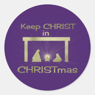 Colourful Keep Christ In Christmas Stickers